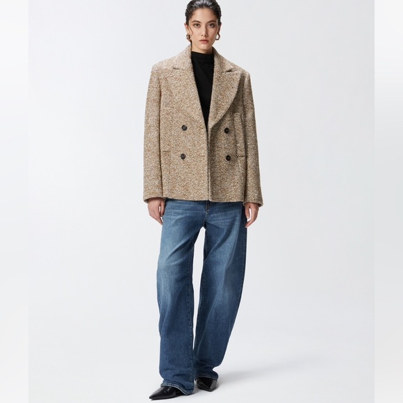 Emanuel Ungaro Tweed Wool Pea Coat Gray 10 or M - Picture 14 of 16